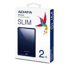 Внешний жесткий диск Portable HDD 2TB ADATA HV620S (Blue), USB 3.2 Gen1, 115x78x11.5mm, 152g
