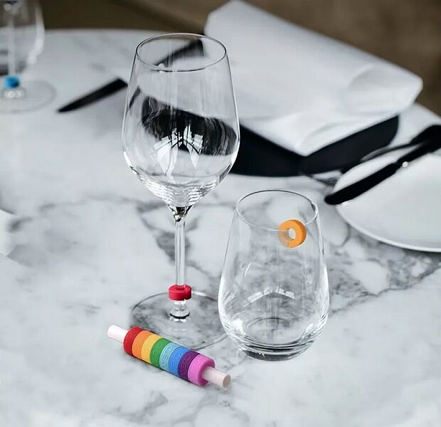 Цветные колечки для бокалов Circle Joy Wine Cup Identification Ring 8шт. - 2
