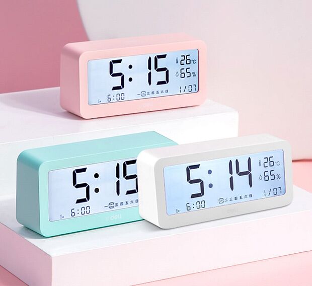 Часы-метеостанция Deli Effective Electronic Alarm Clock 8826 (Blue) - 5