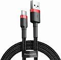 Кабель Baseus Cafule Cable USB For Type-C 3A 1M CATKLF-B91 (BlackRed) - фото